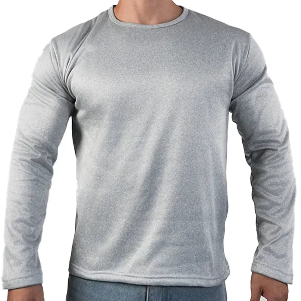 Men'S Winter Thermal Underwear Extreme Cold Weather Long-Sleeved Base Layer Top Fleece Lined New Winter O-Neck Bottoming Shirts