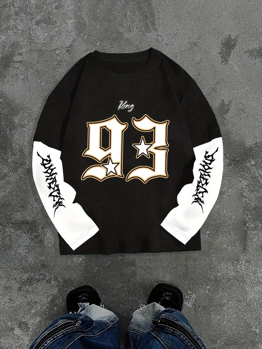 Męska koszulka z długim rękawem - 3D print streetwear