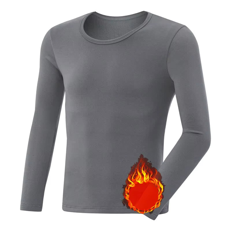 Men Undershirts Men'S Winter Thermal Underwear Thin Fleece Elastic Compression Fitness for Winter Sports First Layer Wear ﻿