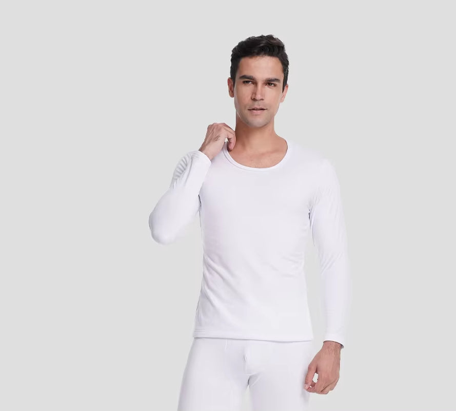 Men Undershirts Men'S Winter Thermal Underwear Thin Fleece Elastic Compression Fitness for Winter Sports First Layer Wear ﻿