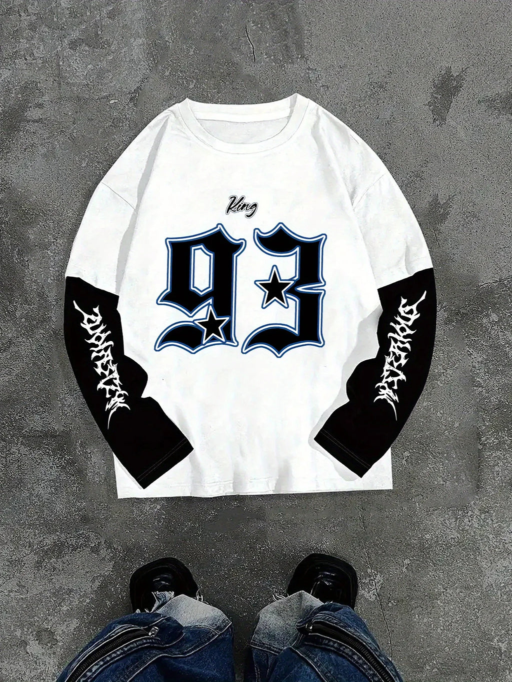 Męska koszulka z długim rękawem - 3D print streetwear