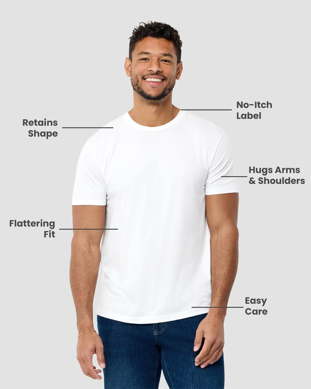 Men'S T-Shirts Soft Cotton Blend Crew Neck Tee S - 4XL Athletic Fit Plain Basic T-Shirt for Men