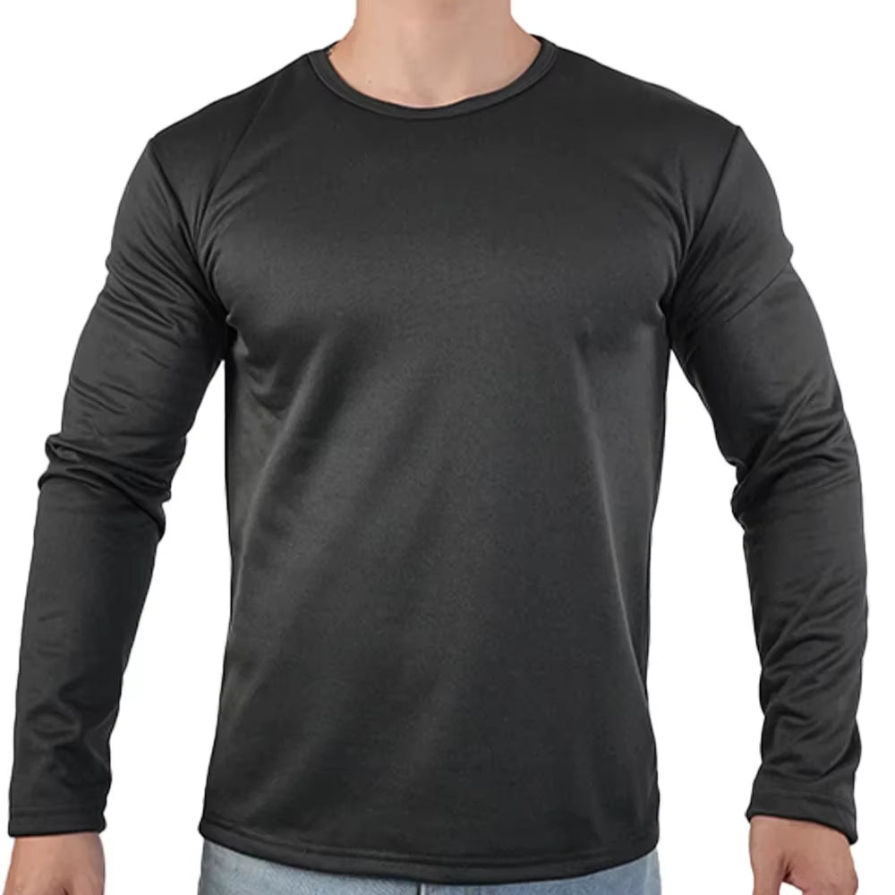 Men'S Winter Thermal Underwear Extreme Cold Weather Long-Sleeved Base Layer Top Fleece Lined New Winter O-Neck Bottoming Shirts