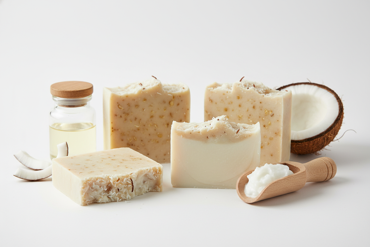 mydło kokosowe ręcznie robione dla skóry i nawilżenia